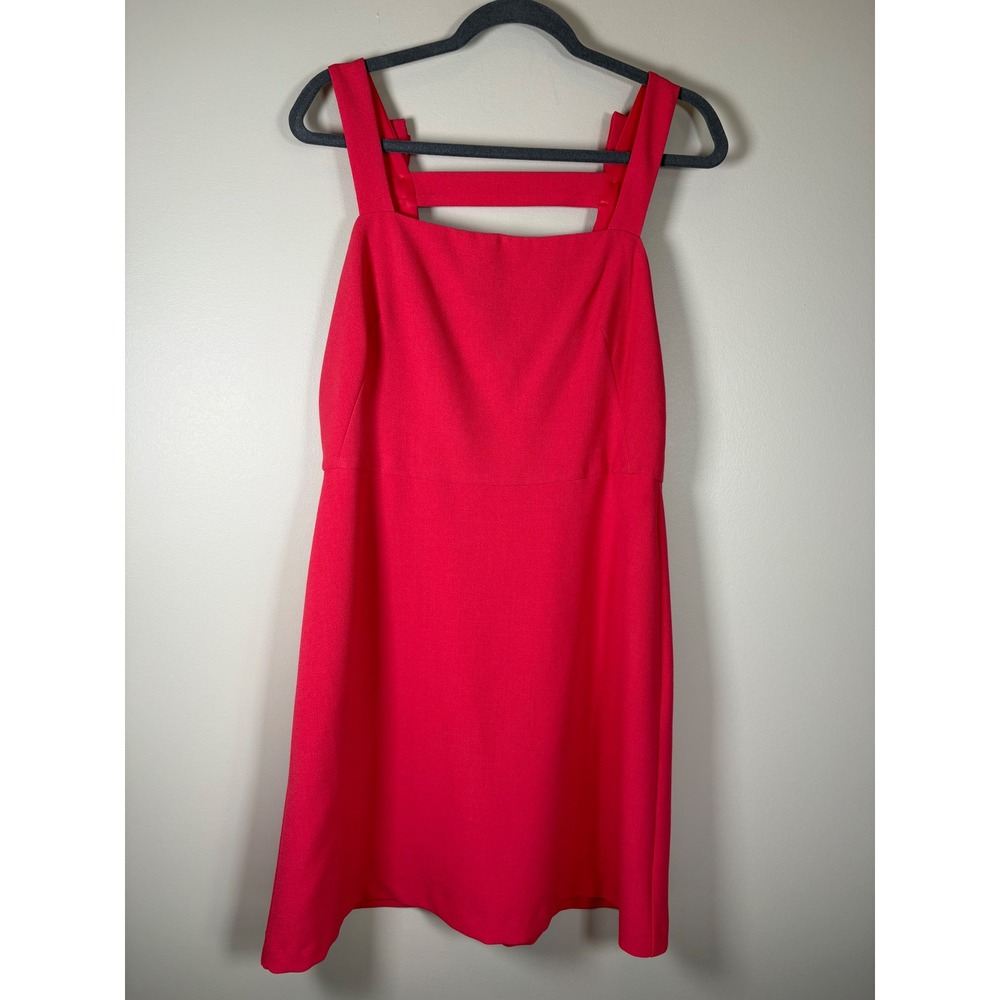 Nicole Miller New York Pink Bow Back Mini Cocktail Dress Size 10 Square Neck